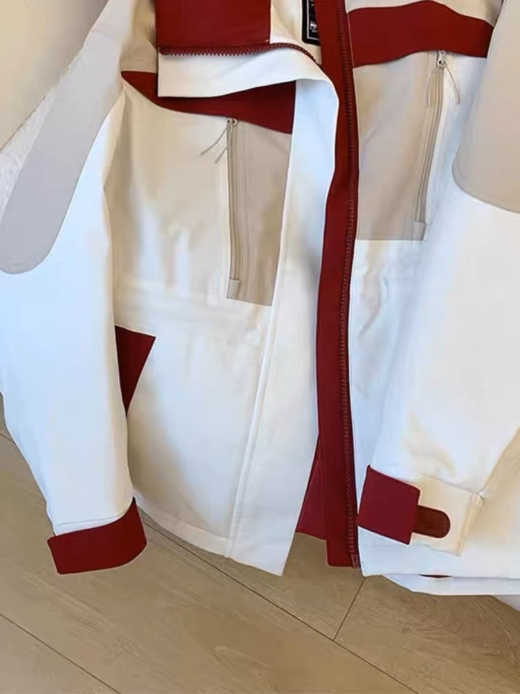 Korean trend vibe color contrast splicing assault jacket padded clothes for men and women autumn and winter fried street chic college wind jacket tide