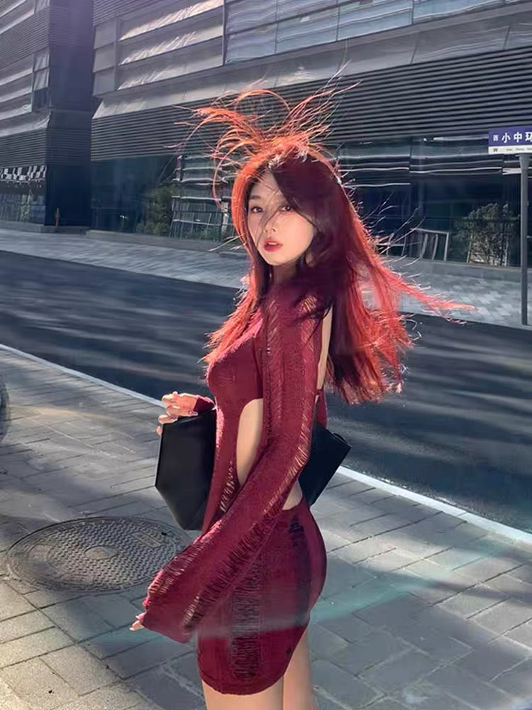 French sexy knitted dress for women in autumn and winter, bottoming, s Lee Nhi Boutique French sexy knitted dress for women in autumn and winter, bottoming, s Lee Nhi Boutique
