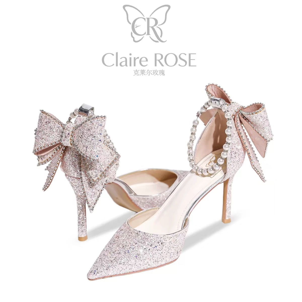 Claire Rose "Princess Crown Coronation" Gift Set – Pink Crystal High-Heel Shoe (Birthday/Coming-of-Age Gift for Her)
