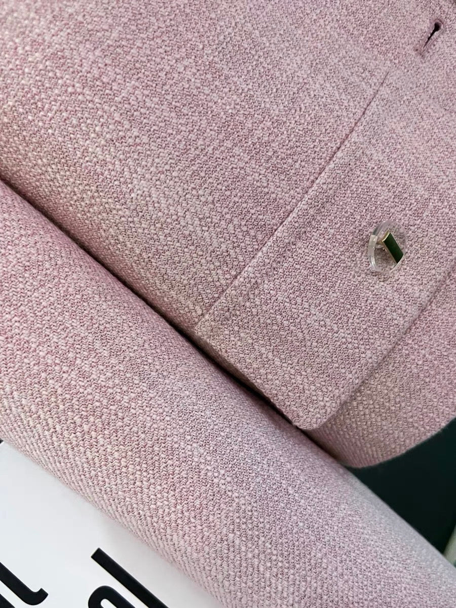 Coral pink small fragrance suit women's jacket 2023 new light luxury spring and autumn Korean style celebrity trendy top suit