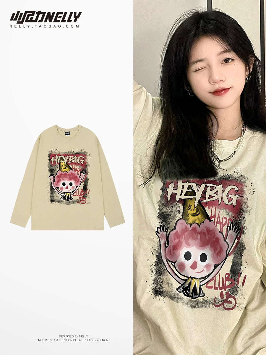 American cartoon cat print round neck short sleeve men and women summer 2025 couple pure cotton t-shirt half sleeve bottoming shirt trend