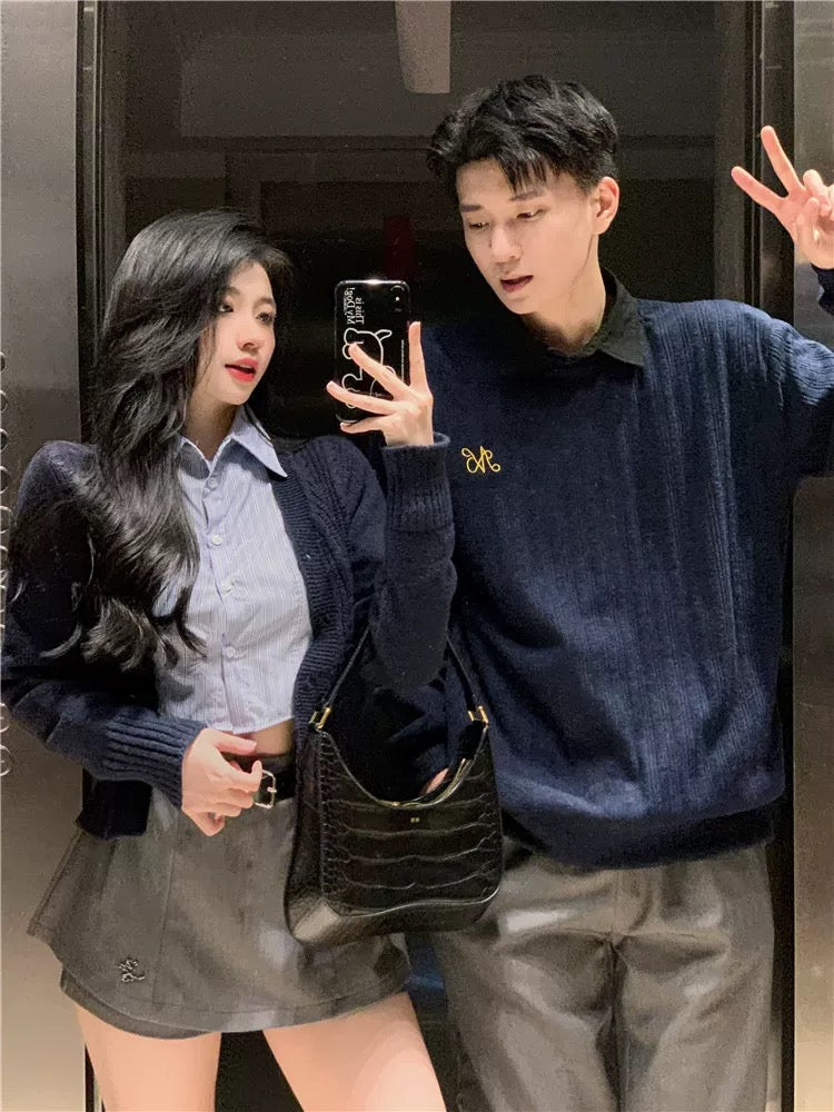 Couple wear autumn and winter 2023 new ins super hot sweater for men and women Korean version loose French sweater jacket trendy brand