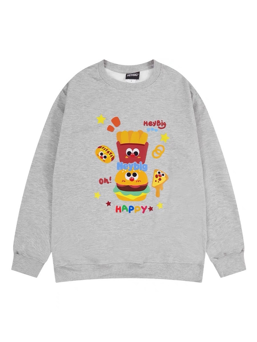 Oversize sweatshirt men's velvet thickening 2023 new heavyweight trendy brand American autumn round neck autumn and winter trendy brand