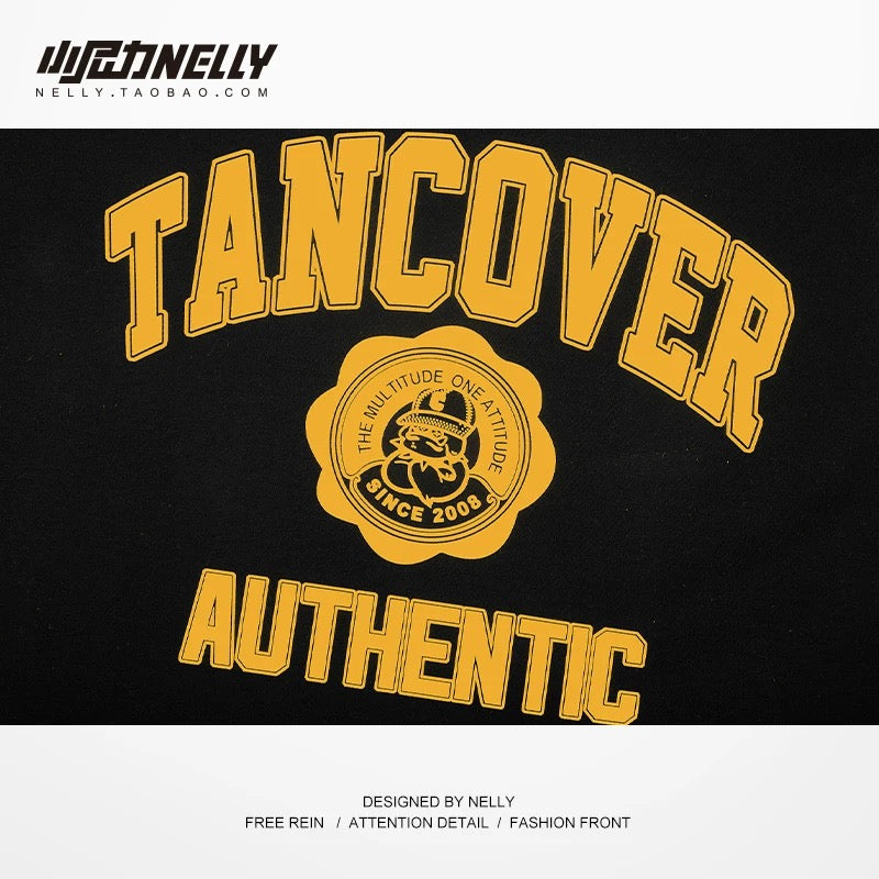 American round neck sweatshirt for men spring and autumn 2023 new casual loose Hong Kong trend brand hoodless pullover top