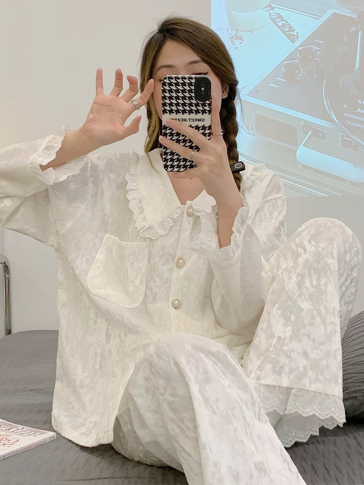 Pajamas for women Spring Autumn Winter Cotton Long Sleeve 2024 New Style Student Sweet and Cute Ladies Home Clothes Set
