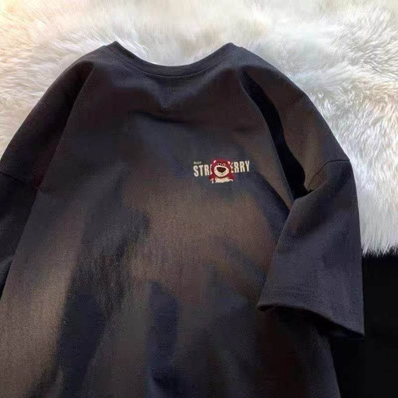 Foreign trade cut label tail order ~ counter withdrawal American trend summer short-sleeved T-shirt men and women pure cotton loose versatile