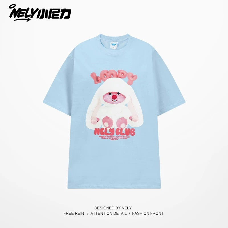 American cartoon cat print round neck short sleeve men and women summer 2025 couple pure cotton t-shirt half sleeve bottoming shirt trend