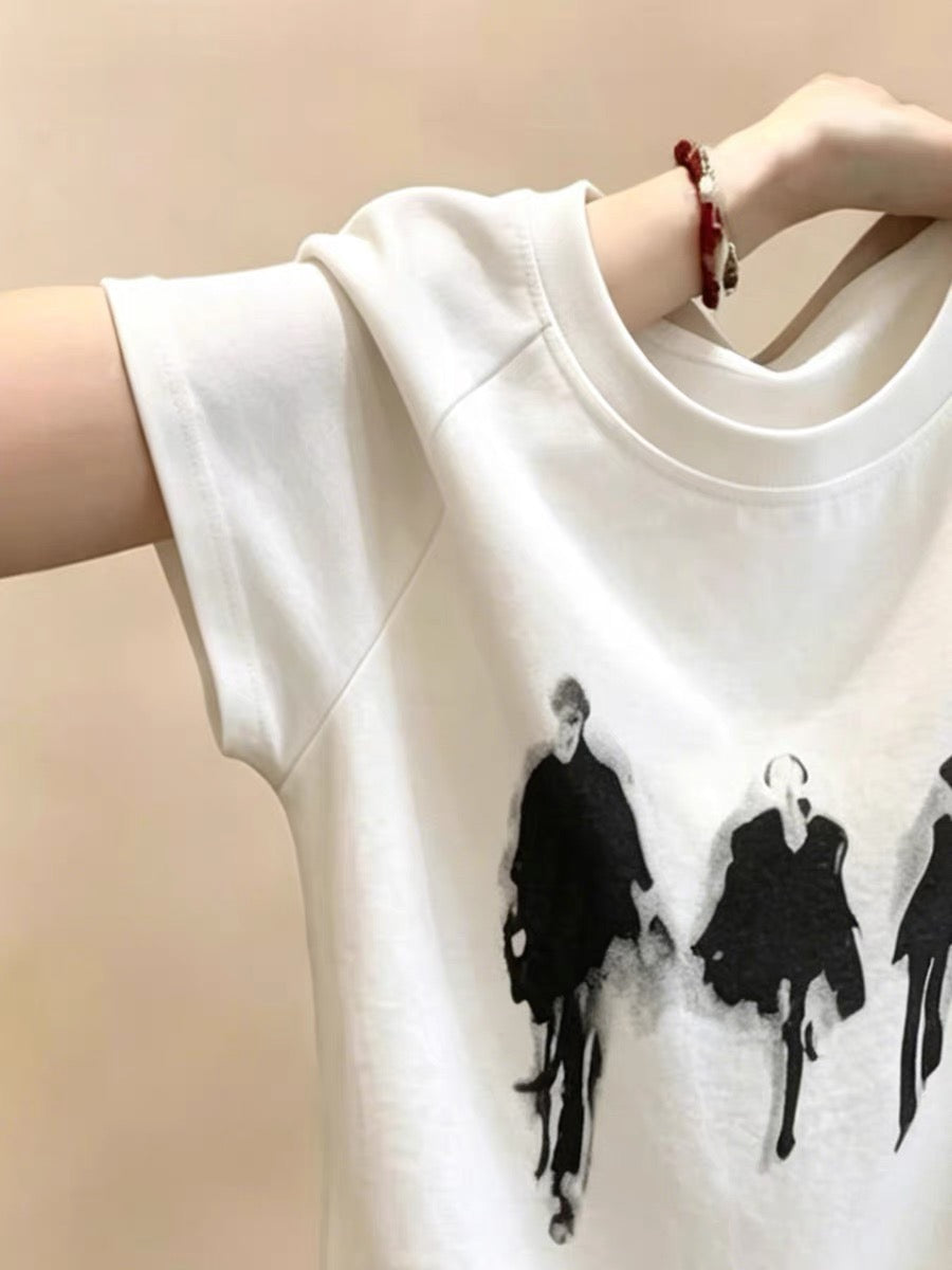 Shenzhen Nanyou Brand Women's Clothing ~ New Loose-fitting, Slimming Short-sleeved T-shirt with Graphic Print Design