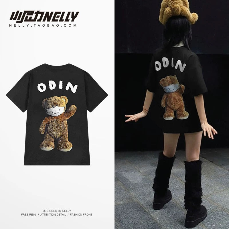 American cartoon cat print round neck short sleeve men and women summer 2025 couple pure cotton t-shirt half sleeve bottoming shirt trend