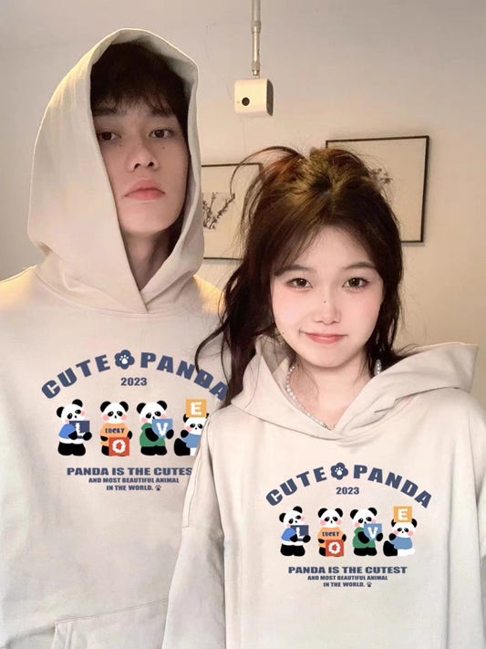 Early autumn couple sweatshirt spring and autumn 2023 new hooded couple jacket high-end three-dimensional cartoon clothes