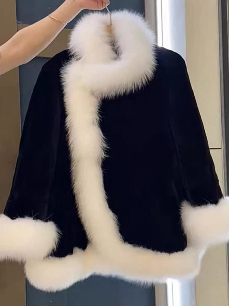 Haining imitation fur coat for ladies 2023 new style high-end loose mid-length double-sided woolen coat