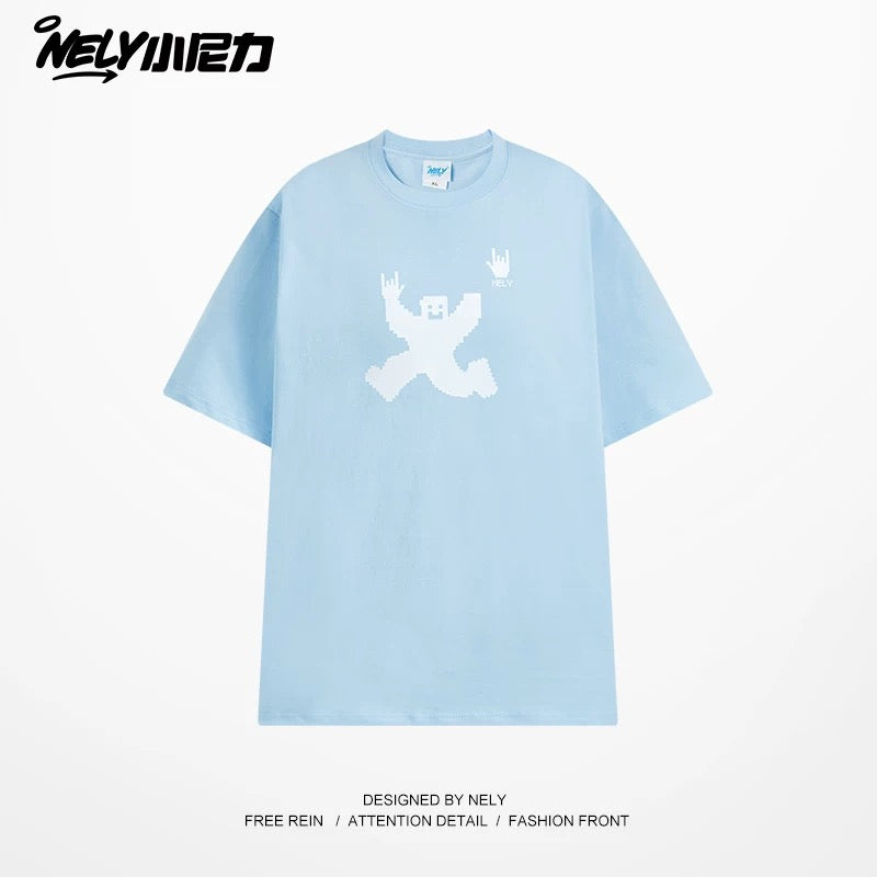 American cartoon cat print round neck short sleeve men and women summer 2025 couple pure cotton t-shirt half sleeve bottoming shirt trend