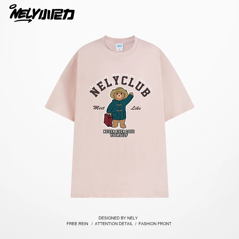 American cartoon cat print round neck short sleeve men and women summer 2025 couple pure cotton t-shirt half sleeve bottoming shirt trend