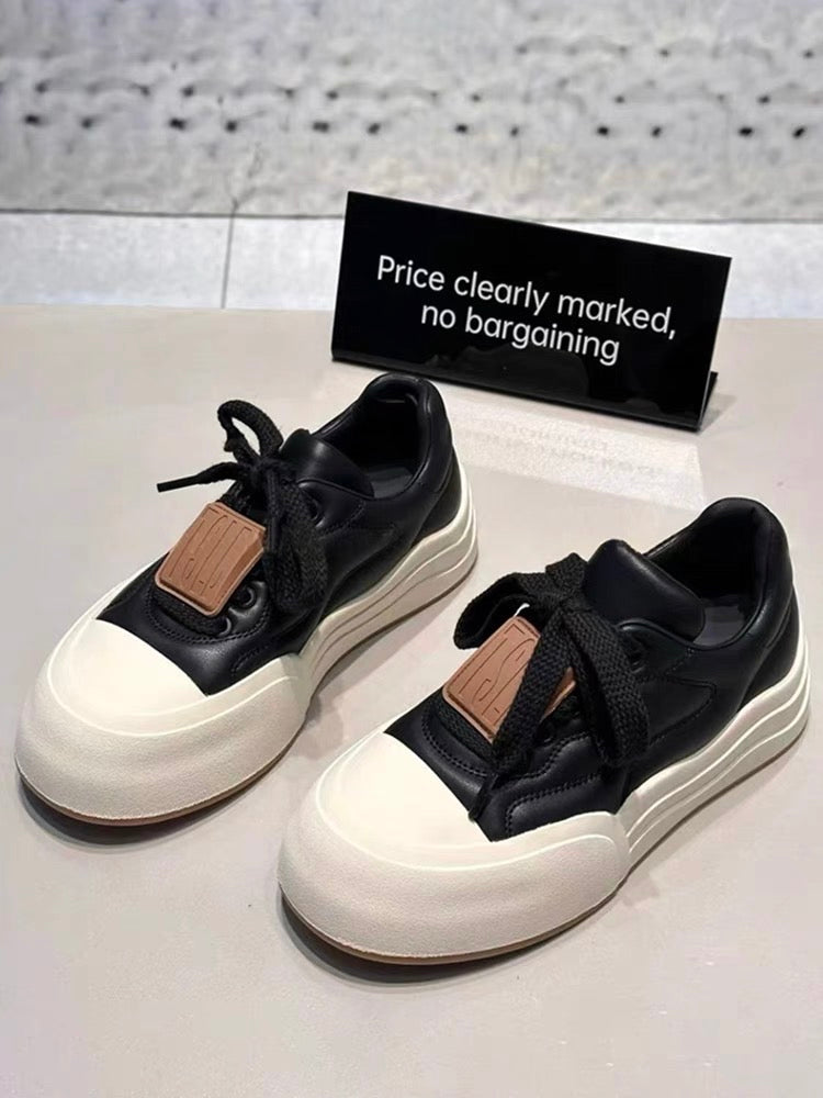 Thick-soled white shoes new 2023 hot style women's summer niche design bread sneakers all-match casual sneakers
