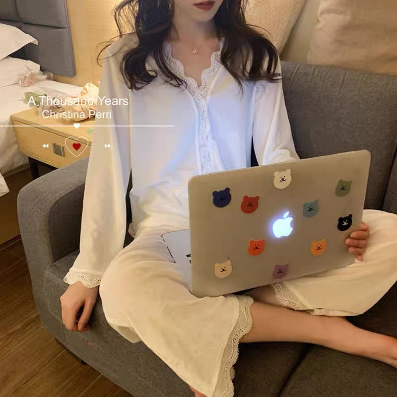 Gold velvet pajamas for women, autumn and winter long-sleeved two-piece set for women, spring and autumn casual home wear, can be worn outside, internet celebrity ins