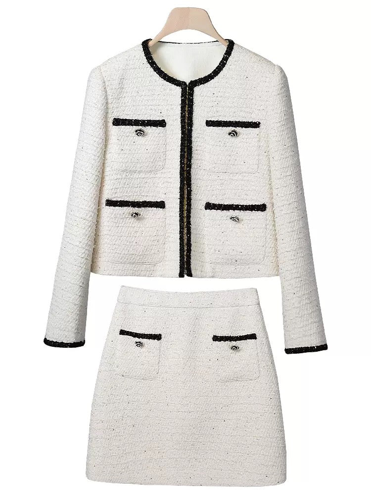 Miss DG high-end high-end temperament small fragrance suit skirt for women 2024 spring foreign style celebrity short jacket and skirt