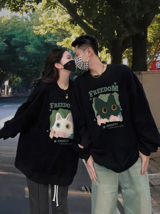Specially different couple sweatshirts 2023 new early spring and autumn niche high-end winter outer suits (N0312)