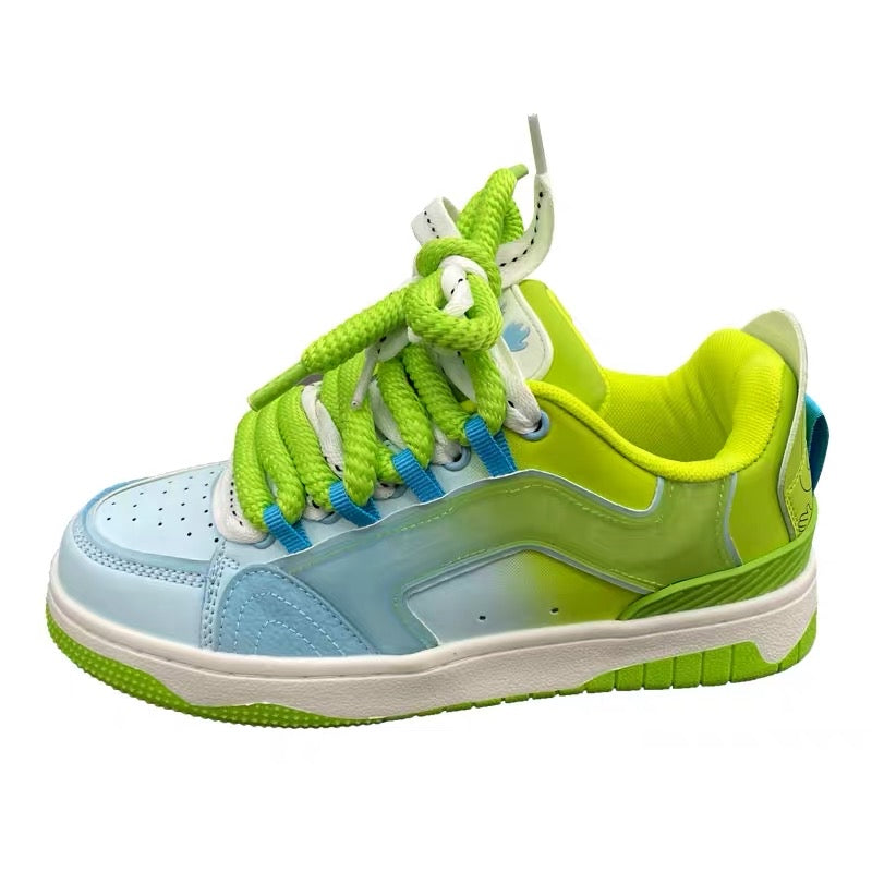 Original niche jelly mint fun design German training shoes men's ulzzang trend gradient color contrast sports shoes