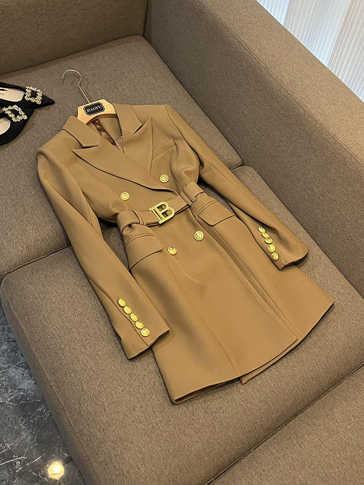 Design sense niche waist skirt small mid-length ladies suit dress female high-end temperament