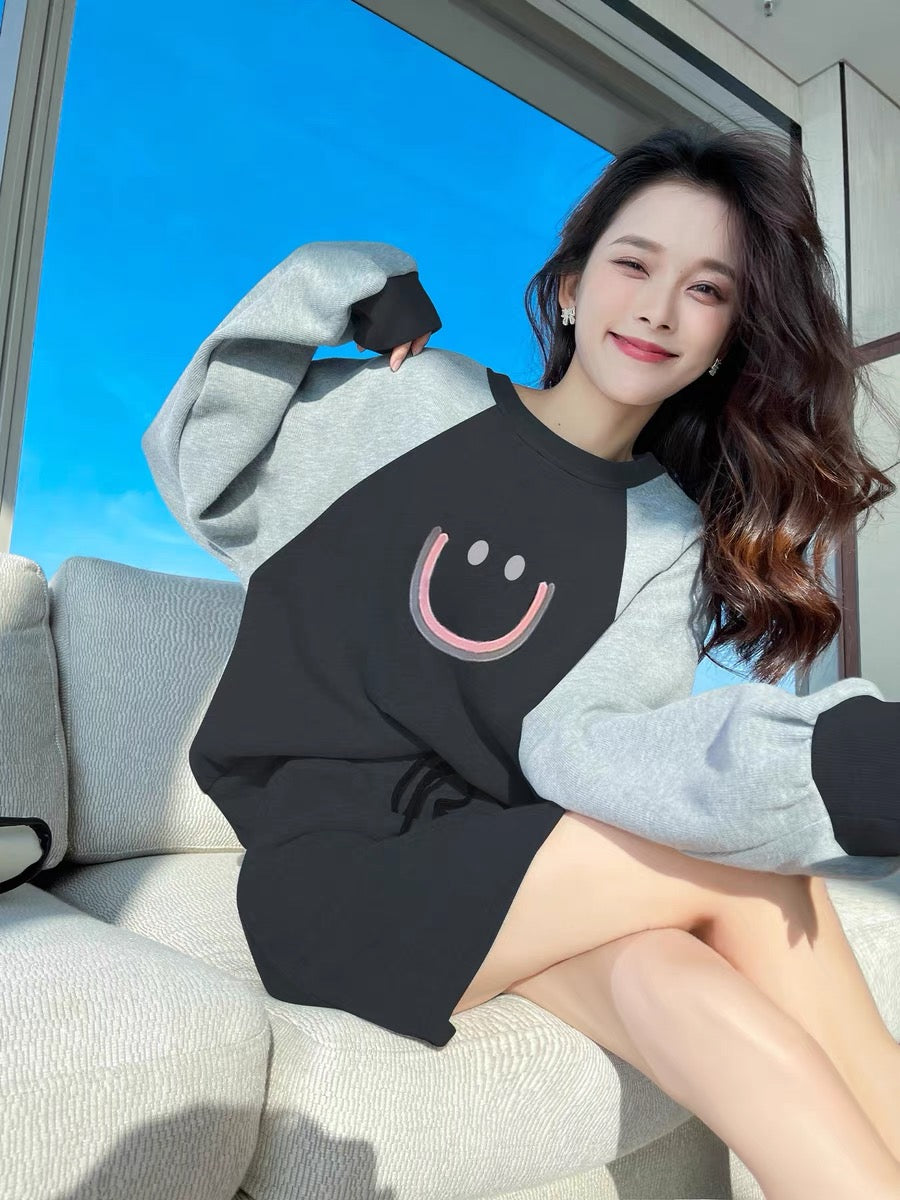 Autumn women's black popular beautiful suit 2023 new Internet celebrity popular fashion sweatshirt skirt two-piece set for women T2359