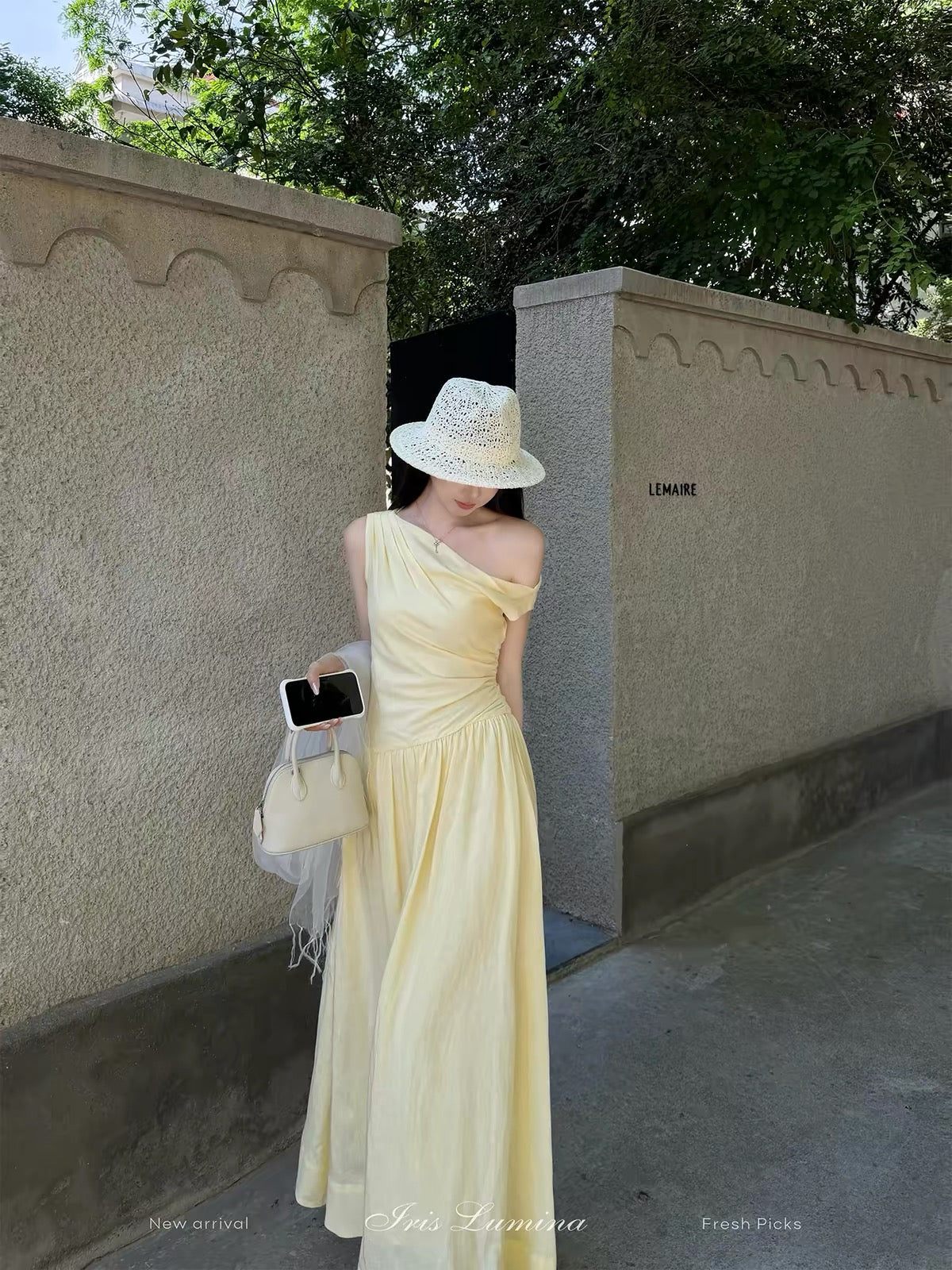 Iris Lumina — Milan Buyer Selection: Elegant One-Shoulder Tencel-Linen Maxi Dress (Summer Style)