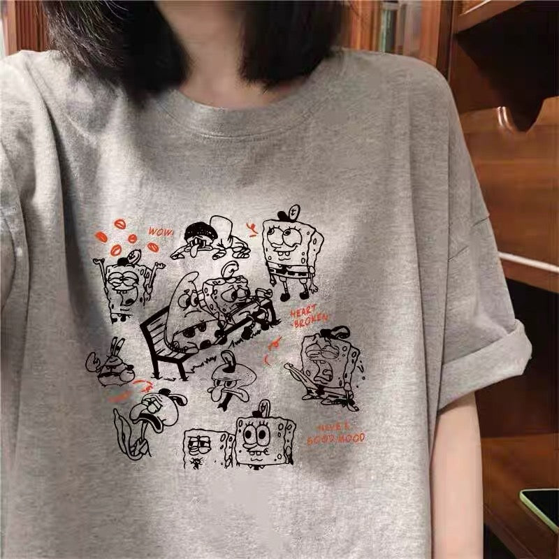 Foreign trade cut label tail order ~ counter withdrawal American trend summer short-sleeved T-shirt men and women pure cotton loose versatile
