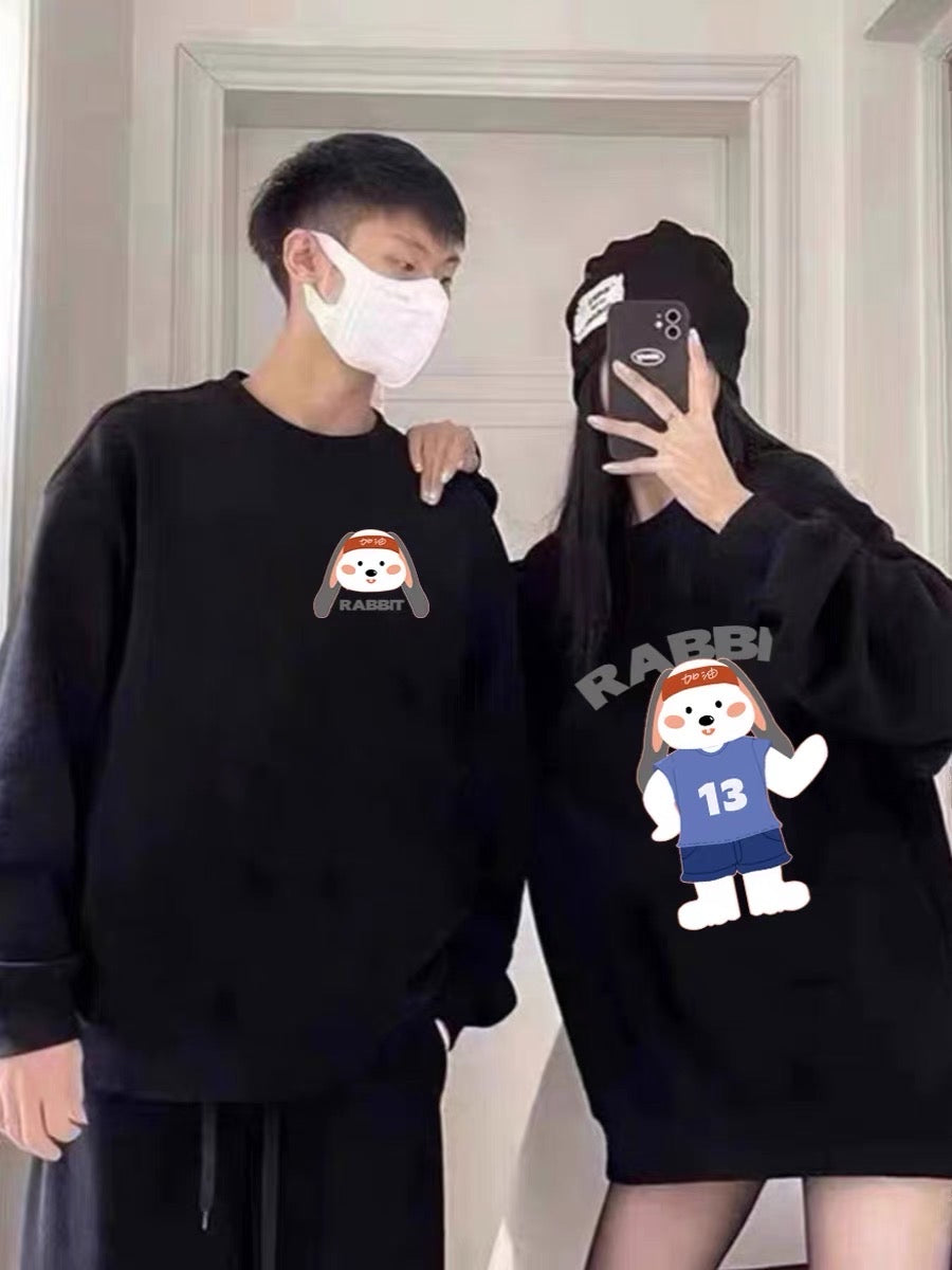 Different couple sweatshirt spring and autumn 2023 new autumn super hot trend niche high-end round neck jacket