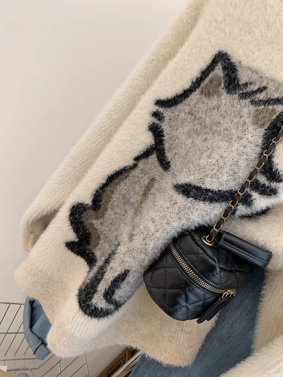 Mink velvet pullover sweater for women in autumn and winter, thickened, loose and lazy style, small people wear high-end and super good-looking