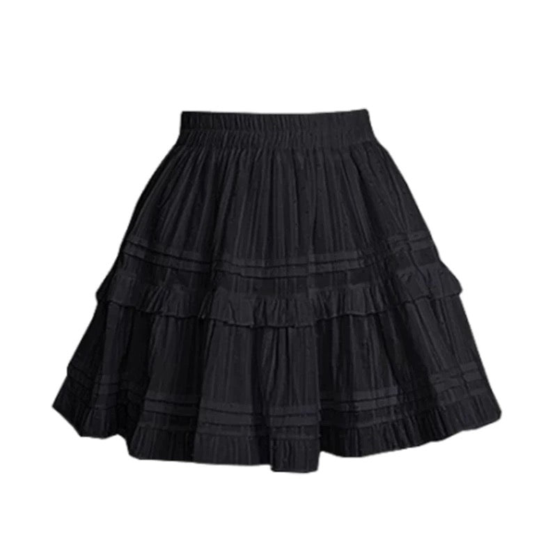 Ballet style white skirt female early autumn 2024 new spring and autumn small cake tutu skirt ruffled short skirt