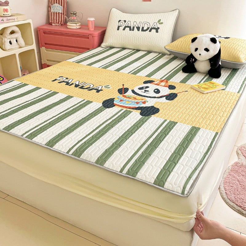 Summer ice silk latex cool mat three-piece bed sheet 2024 new dormitory single air conditioning soft mat machine washable