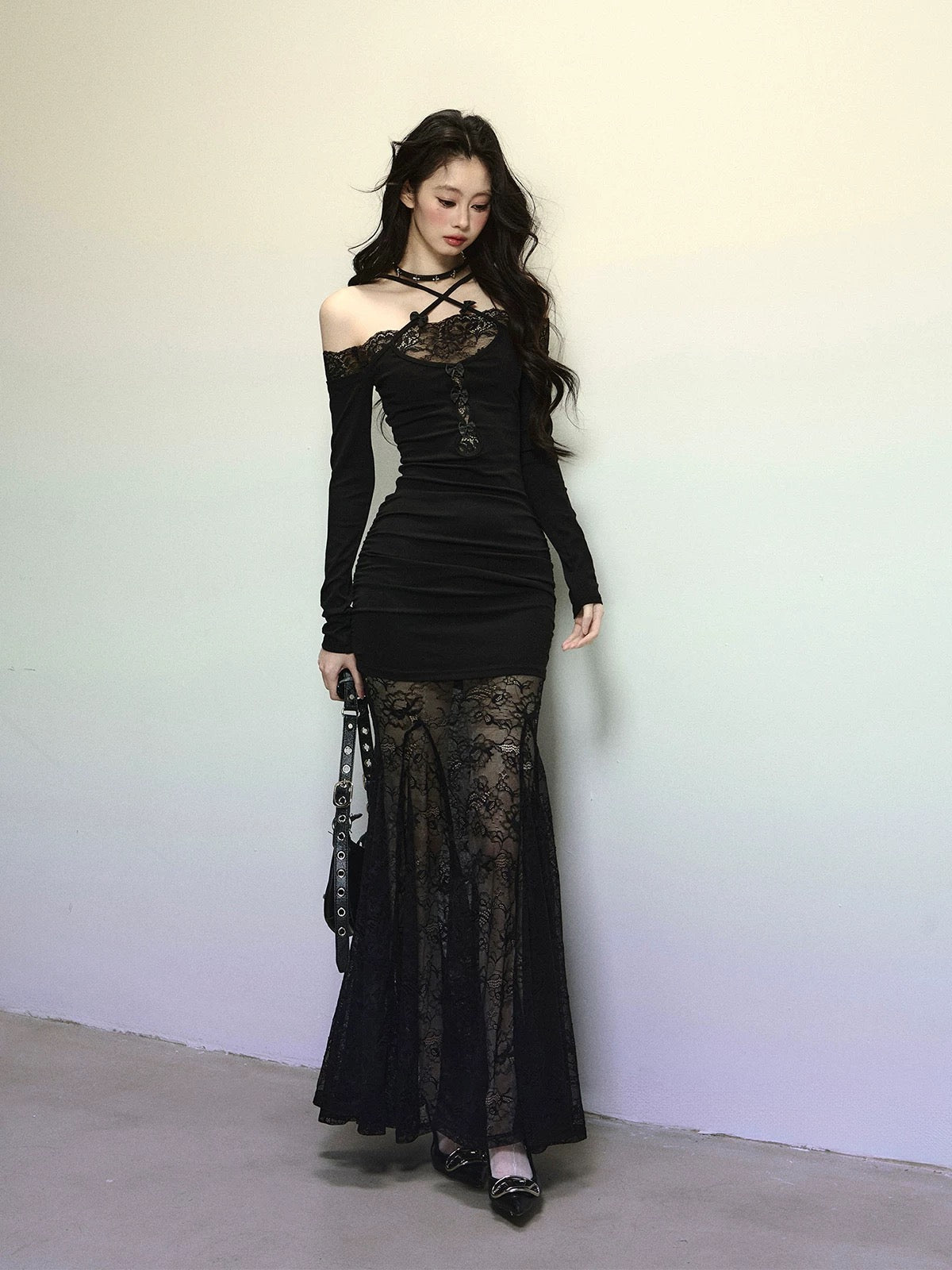 Shao Ye Eyes Goddess Venus Lace Sexy Dress Women Autumn and Winter Lon Lee Nhi Boutique Shao Ye Eyes Goddess Venus Lace Sexy Dress Women Autumn and Winter Lon Lee Nhi Boutique