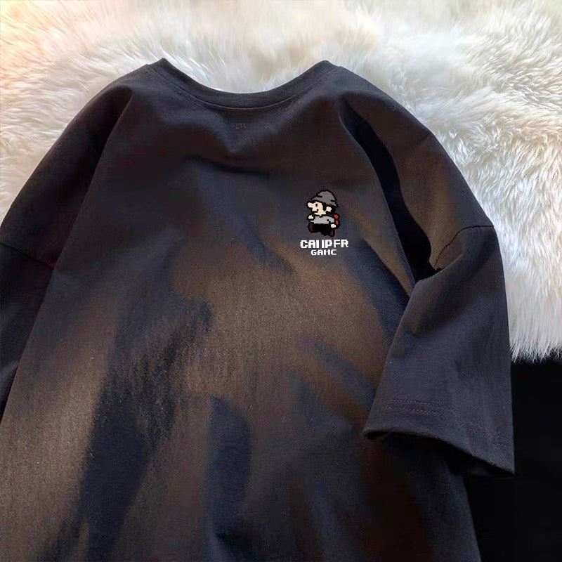 Foreign trade cut label tail order ~ counter withdrawal American trend summer short-sleeved T-shirt men and women pure cotton loose versatile