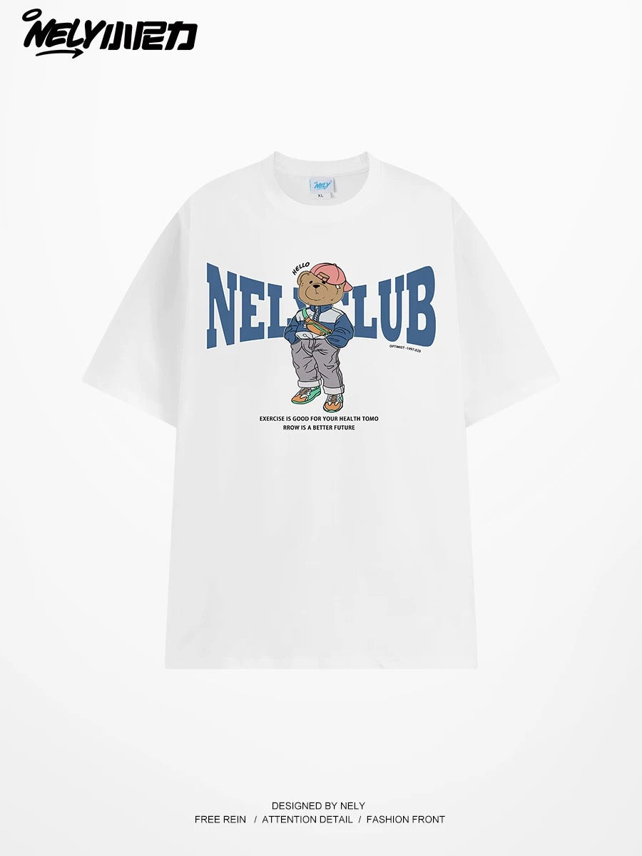 American cartoon cat print round neck short sleeve men and women summer 2025 couple pure cotton t-shirt half sleeve bottoming shirt trend