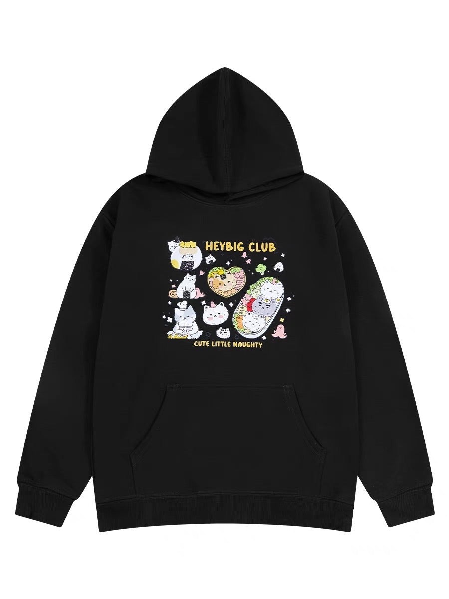 American sweatshirt men's spring and autumn retro hooded heavy coat lazy high street embroidered loose couple top