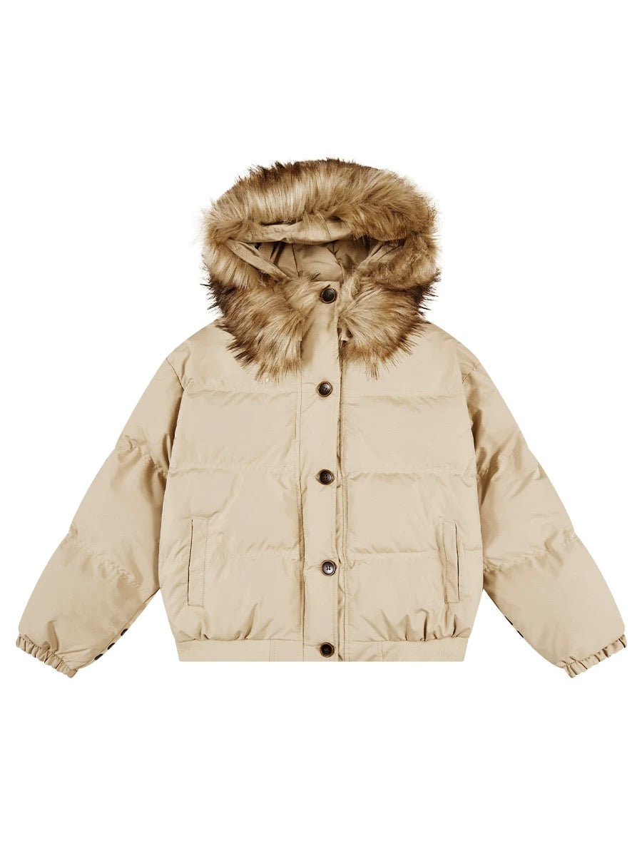 Trendy street thickened cotton-padded clothes for men and women winter 2023 new large fur collar short casual bread coat