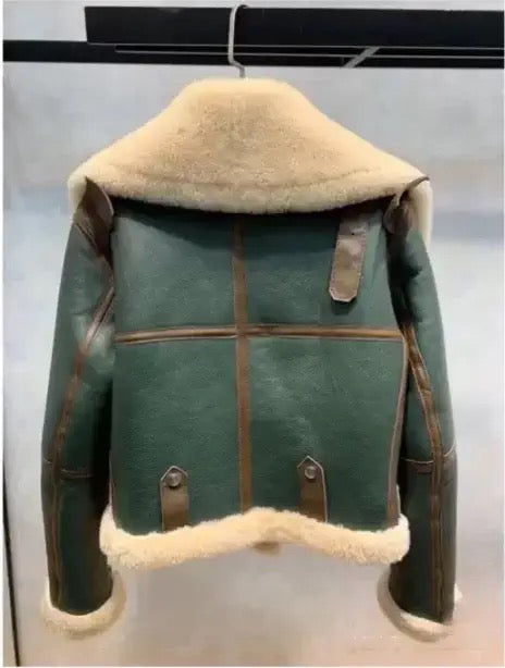 2021 New Motorcycle Clothing for Women Winter Lamb Plush Fur One-piece Imitation Fur Fashionable and Versatile Short Jacket for Women