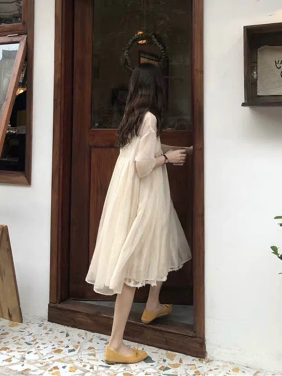 2024 new Xia Heben style sweet and salty waist slimming French design niche dress
