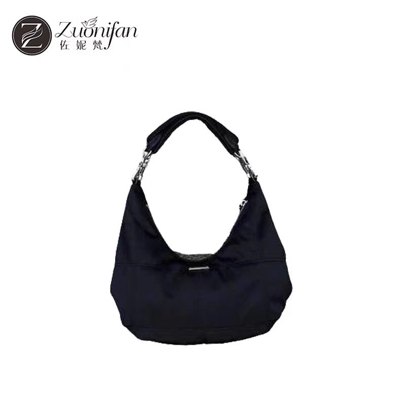 Bag women's summer 2023 new style this year's popular small bag high-quality retro black dark cloud nylon portable armpit bag