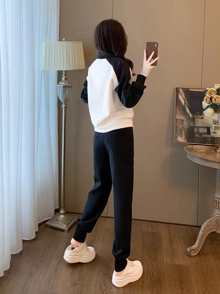 Internet celebrity street sports and leisure suit for women spring and autumn 2023 new fashion age-reducing temperament sweatshirt and sweatpants two-piece set
