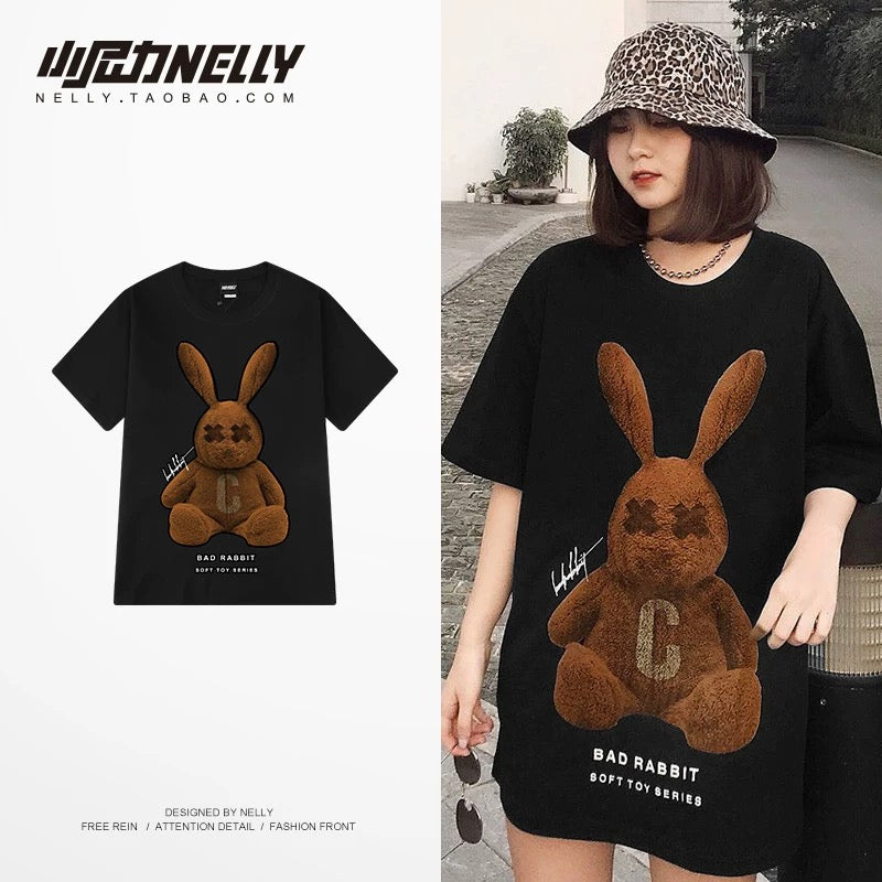 American cartoon cat print round neck short sleeve men and women summer 2025 couple pure cotton t-shirt half sleeve bottoming shirt trend
