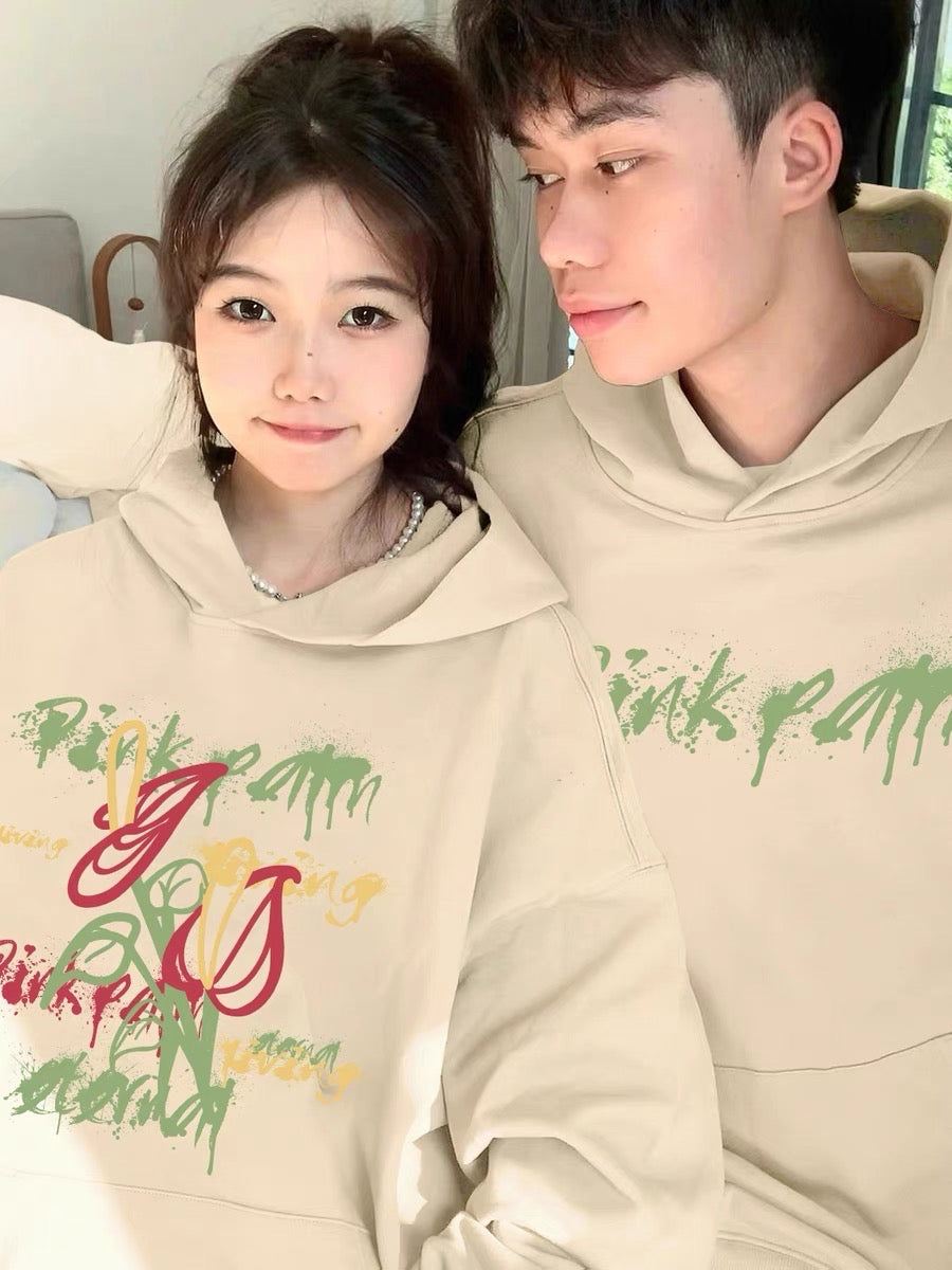 Couple sweatshirt spring and autumn 2023 new autumn different high-end niche design trendy hooded clothes