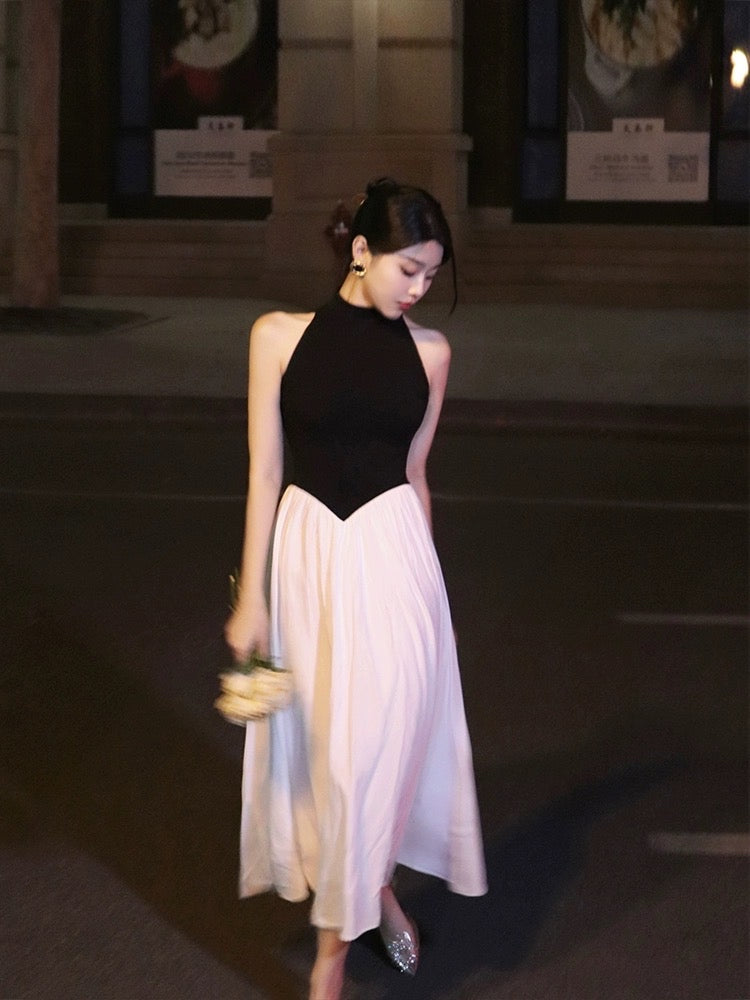 Thirteen and Little French Dress Women's Summer Black and White Contra   Lee Nhi Boutique
