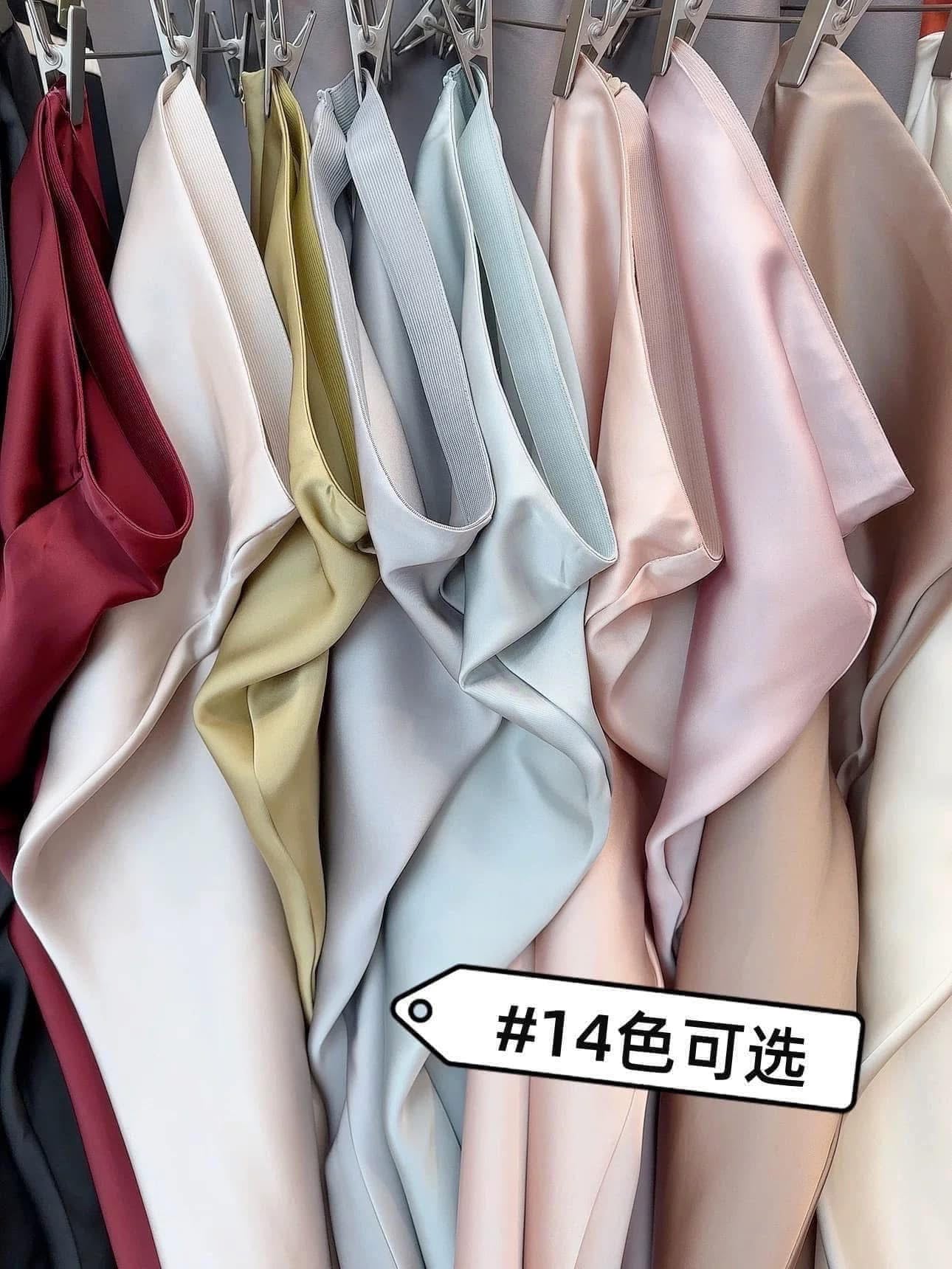 High waist medium length satin acetate silky skirt female 2025 spring and autumn summer new hip fishtail A-line long skirt
