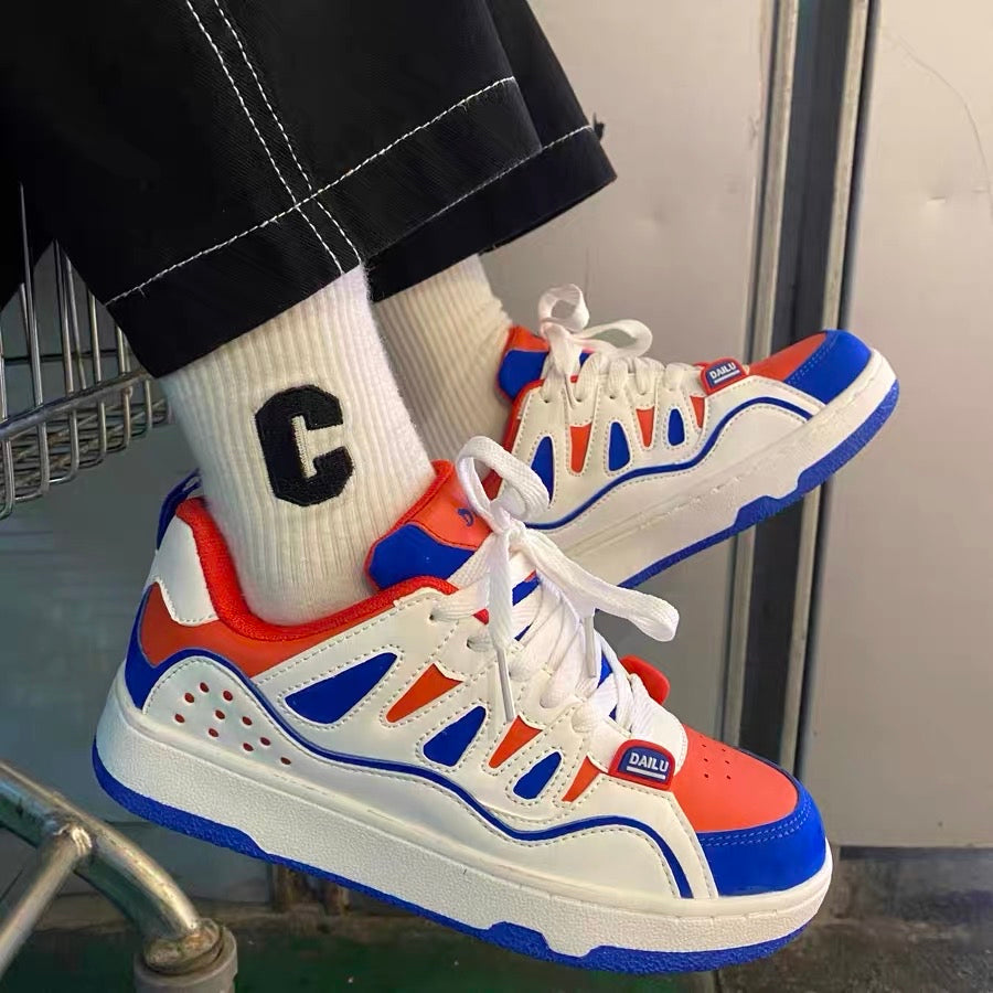 Autumn ins Hong Kong style niche hit color trend moral training shoes men ulzzang all-match lightweight breathable sports skateboard shoes