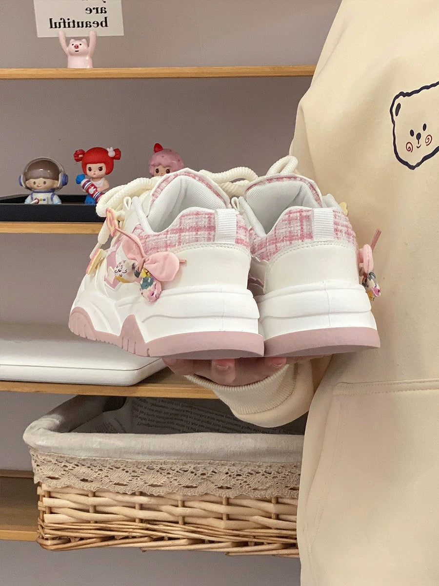 Sweet dad shoes white shoes for women 2023 autumn new design all-match sneakers trendy wear women's shoes 2024