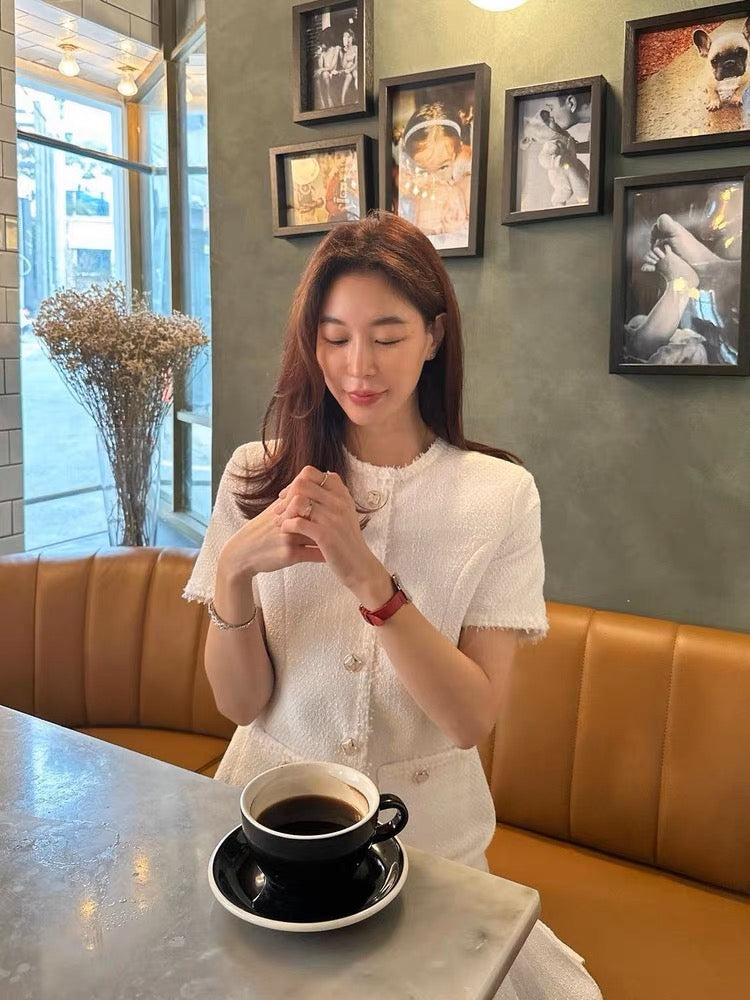 New Chinese style small fragrant dress for women summer 2023 new style waist slimming high-end elegant lady skirt (S9886)