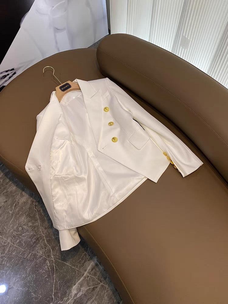 Autumn new suit collar temperament commuting fashion professional casual women's suit skirt suit (B7917)