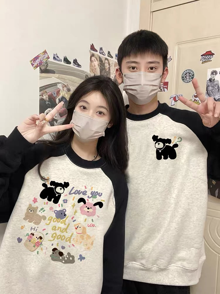 Couple wear early spring and autumn 2023 new trendy Internet celebrity sweatshirt high-end clothes winter outer suit oversize (N0219)