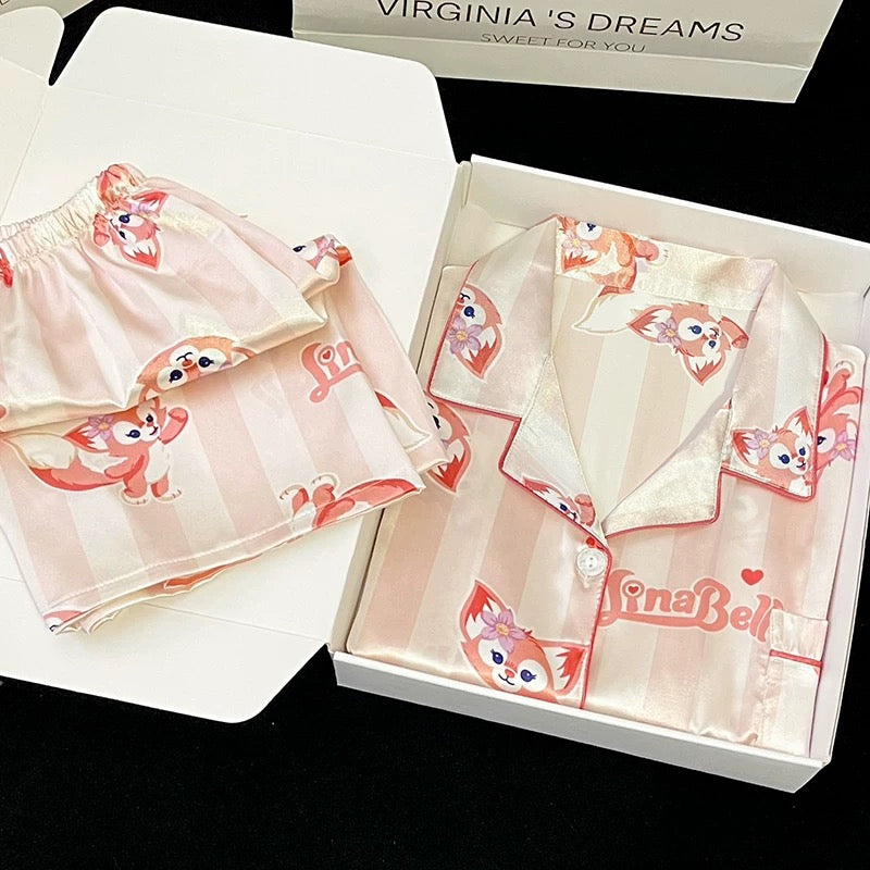 2024 new ice silk pajamas women's short-sleeved summer thin silk can be worn outside home clothes suit spring and summer