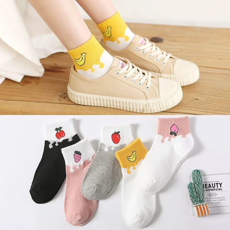 Socks women summer mesh breathable short socks women white Korean cartoon boat socks women low top sports college style all-match